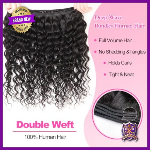 Deep Wave Human Hair Extensions 3 Bundles 22 24 26 Inch Brazilian Virgin main image 5